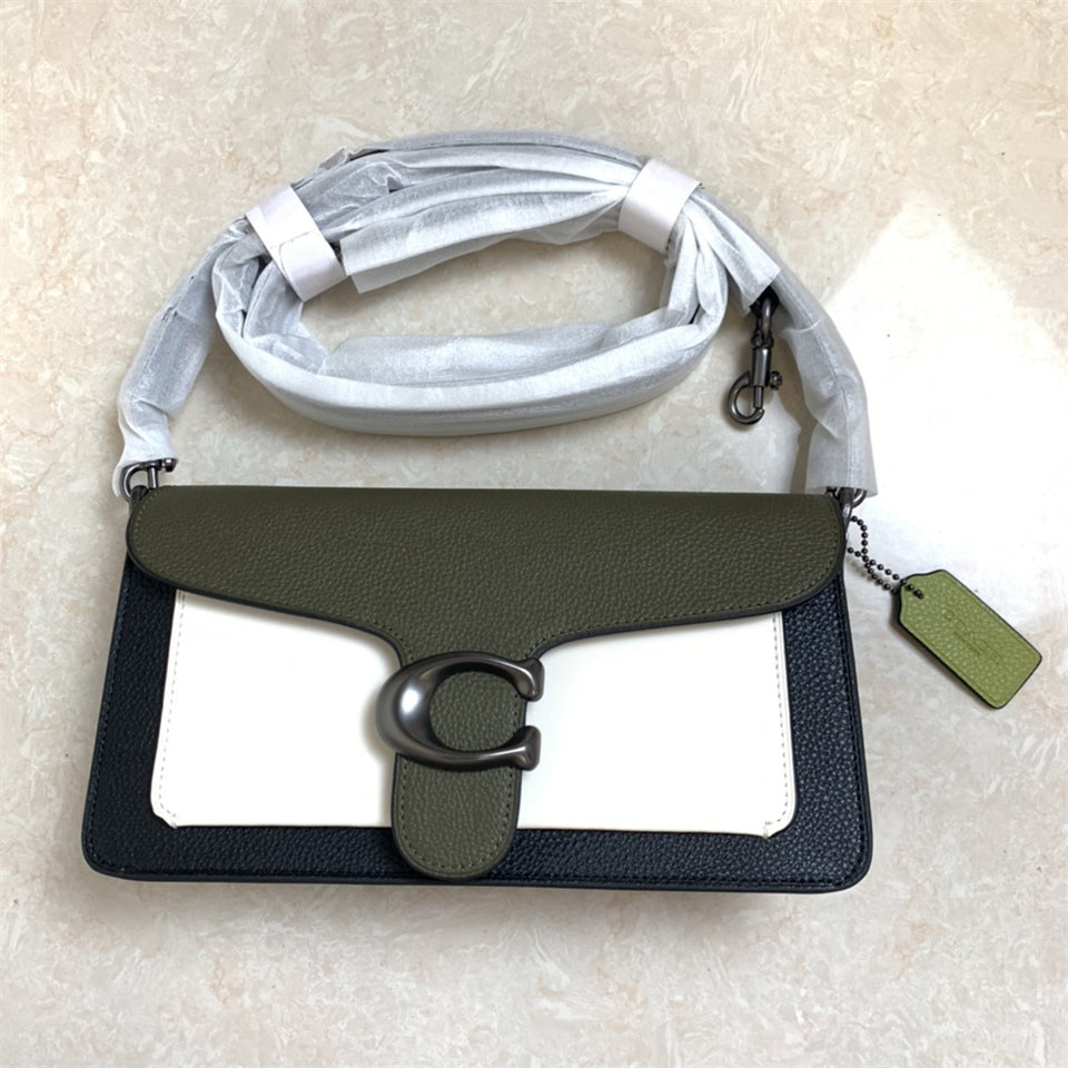Coach Tabby Shoulder Bag 26 In Colorblock Pewter/Kelp Multi.