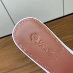 Loro Piana Summer Charms Suede Slides Croco