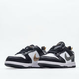 Nike Dunk Low SE GS "Pull Tab" (Black/White Metallic) Infantil