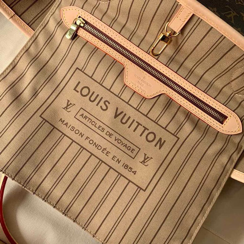 Neverfull MM Monogram Canvas Beige