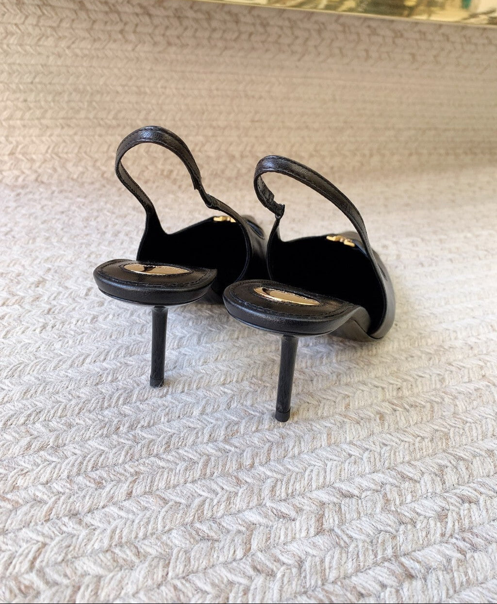 Scarpin Slingback Babylone Breteuil Black Saint Laurent Black  75 mm