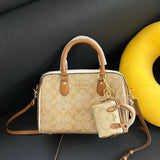 Coach Rowan Satchel Beje / Off-White Signature Canvas