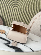Delvaux Brillant Mini Leather Bag Off White