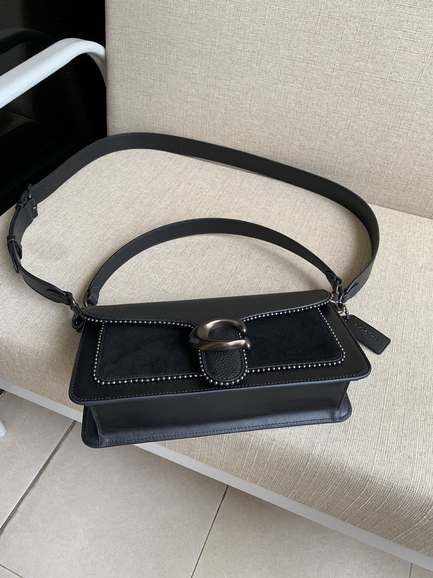 Coach Tabby Shoulder Bag 26 with Beadchain Black