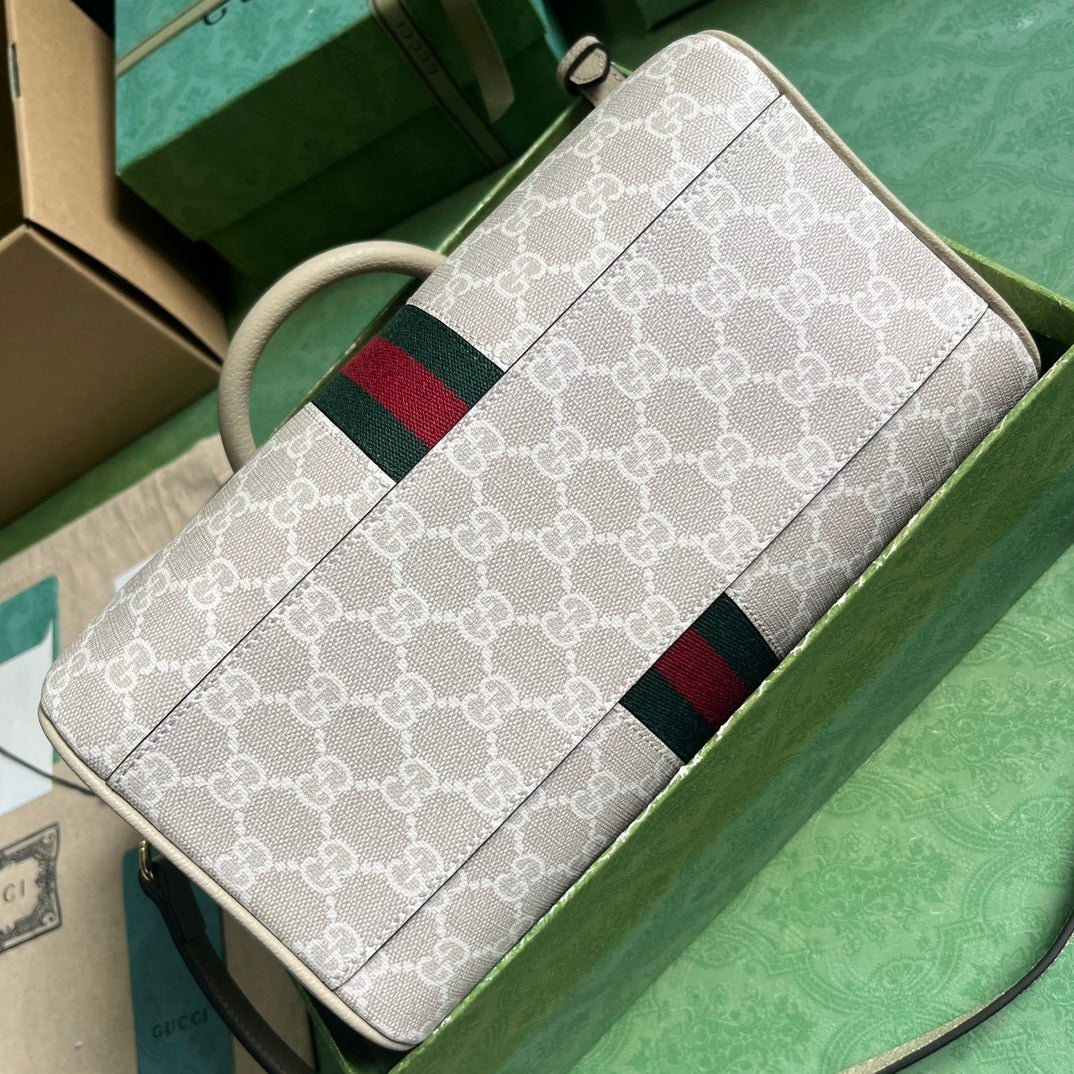 Gucci Ophidia Mini Boston Bag Off-White