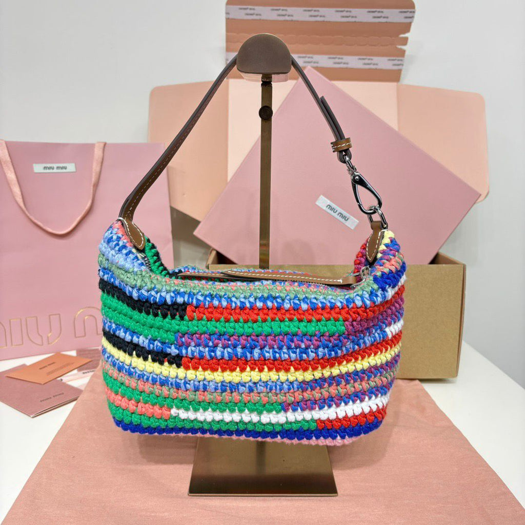 Miu Miu Mini Nécessaire Spirit em Crochê Multicolorido