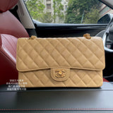 Chanel Classic Double Flap Quilted Medium Beige Dark .