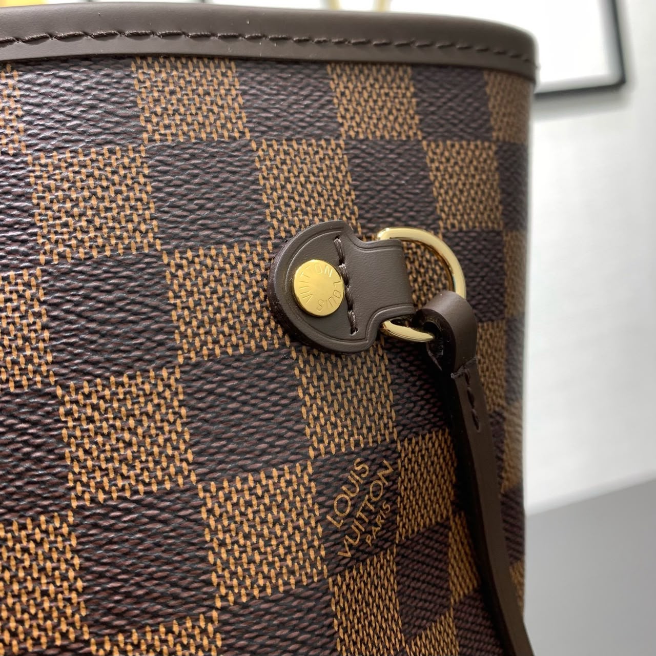 LV Neverfull GM Bag Marrom Estampa Damier Ebene