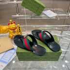 GUCCI Red & Green Kika Thong Sandals ( FEMININO) ( Pronta entrega)