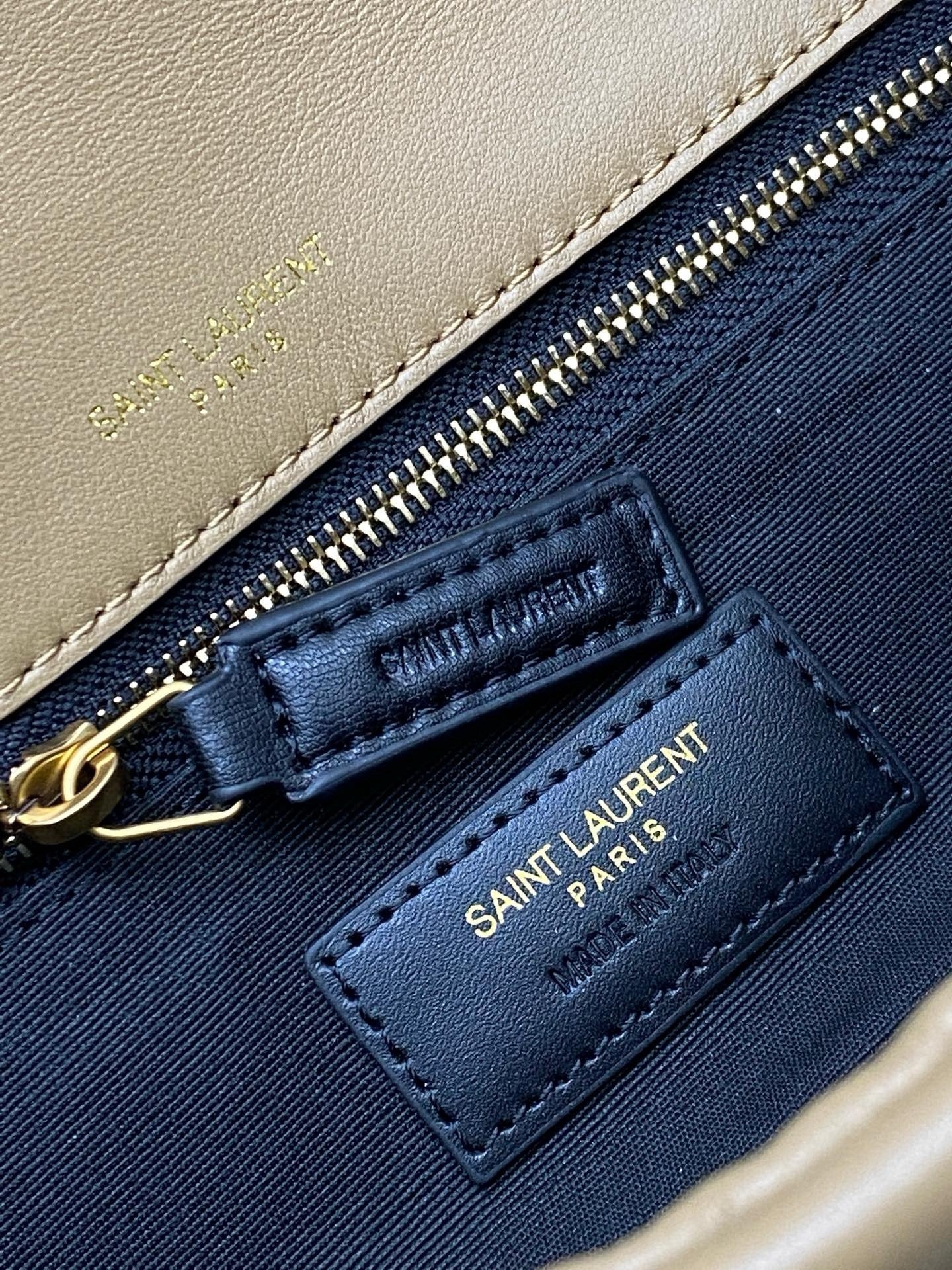 Yves Saint Laurent Calypso Lambskin Bege Ferragens Douradas