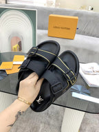 Sandália Louis Vuitton Trainer Mule Black / Yellow