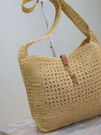 Bolsa Saint Laurent  Le 5 À 7 Supple Grande em Ráfia