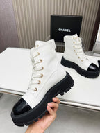 Chanel Combat Boot White / Black