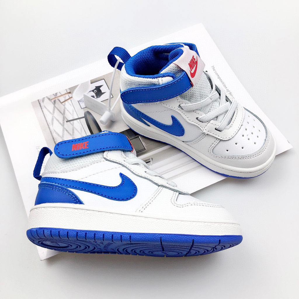 Nike Court Borough Mid 2 Infantil Branco Azul