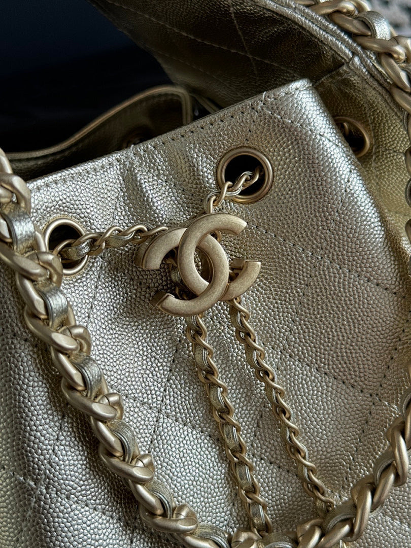 Bolsa Hobo  Chanel 25 Metalica Small
