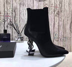bota de cano curto Saint Laurent black