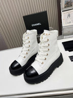 Chanel Combat Boot White / Black