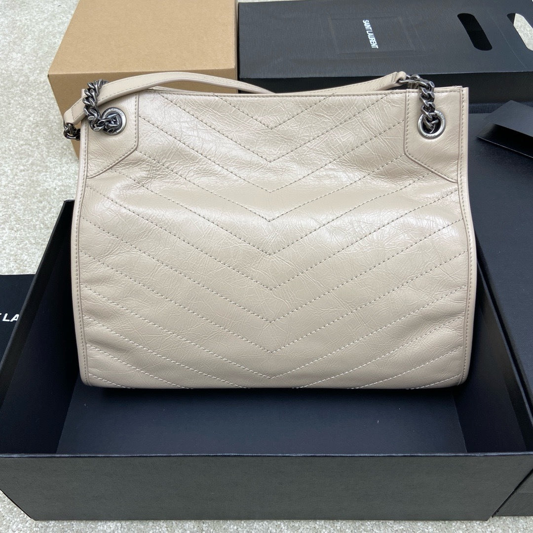 Saint Laurent Niki Shopping Bag Off-White Taupe