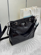 Prada Bonnie Leather Shoulder Bag Black