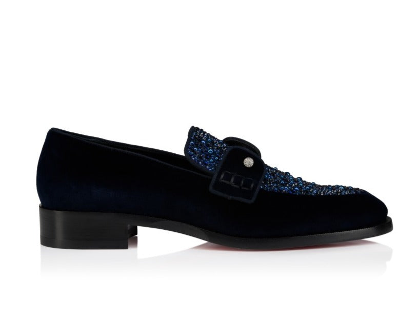 Christian Louboutin Mocassim Chambelimoc Perla Night Strass .