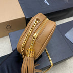 Saint Laurent Lou Camera Bag Camel Ferragens Douradas