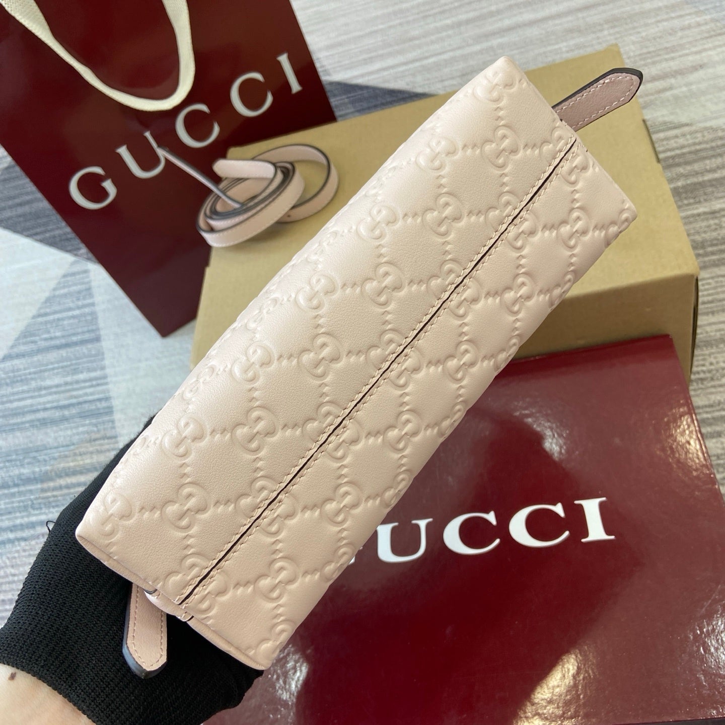 Gucci GG Emblem Small Shoulder Bag Off-White