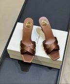 Saint Laurent  Mules Opyum Em Crepe De Cetim