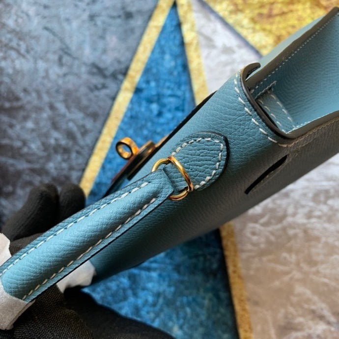 Bolsa Kelly Sellier Mini II Blue Jean (tamanho 20) .