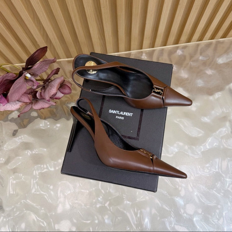 Scarpin Babylone Breteuil Saint Laurent  Brown Lambskin