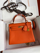 Bolsa Hermes Kelly Orange 25cm