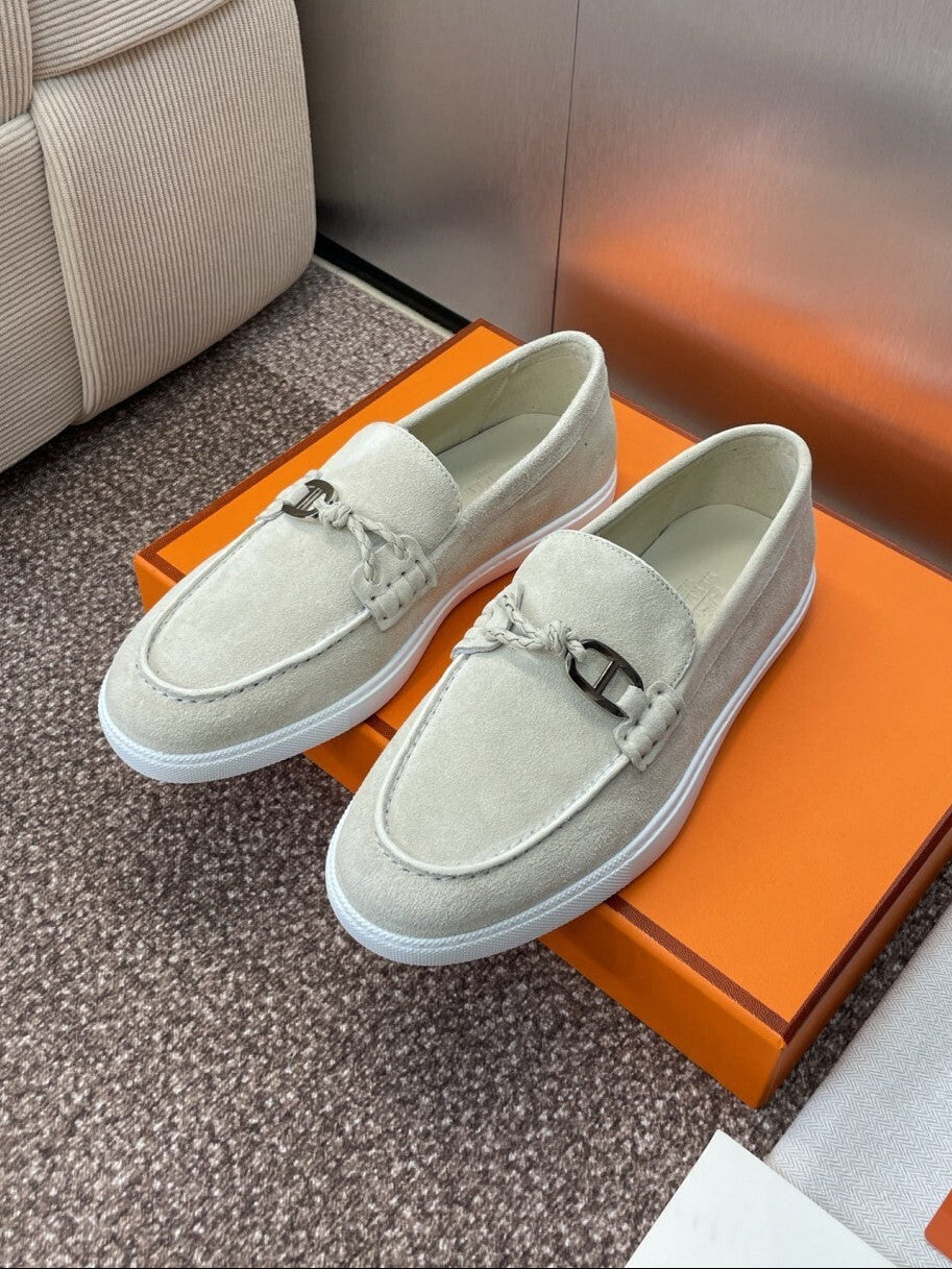 HERMES LOAFER White