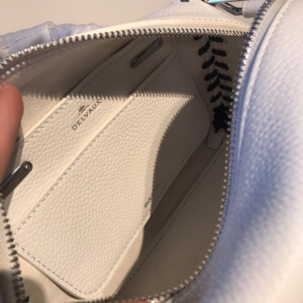 Delvaux Cool Box Mini Bohème Stitch White