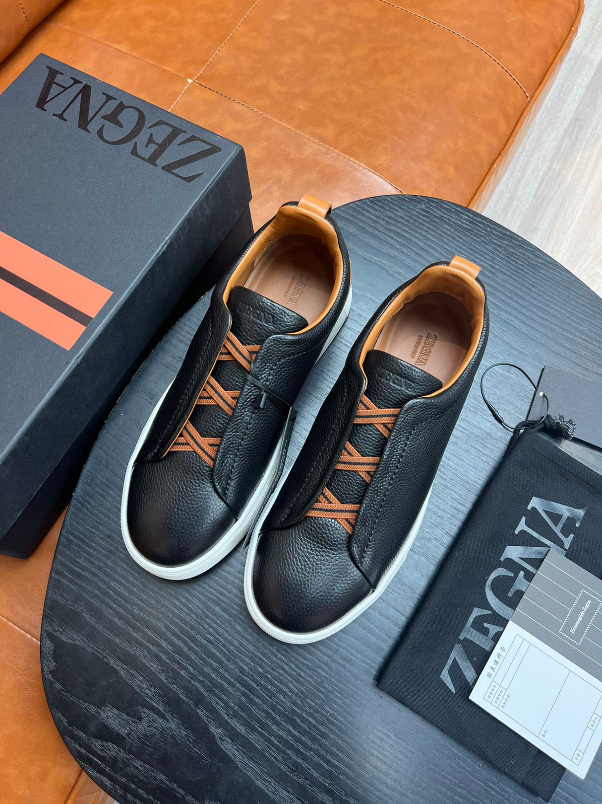 ZEGNA  Triple Stitch Sneakers (Pronta entrega)