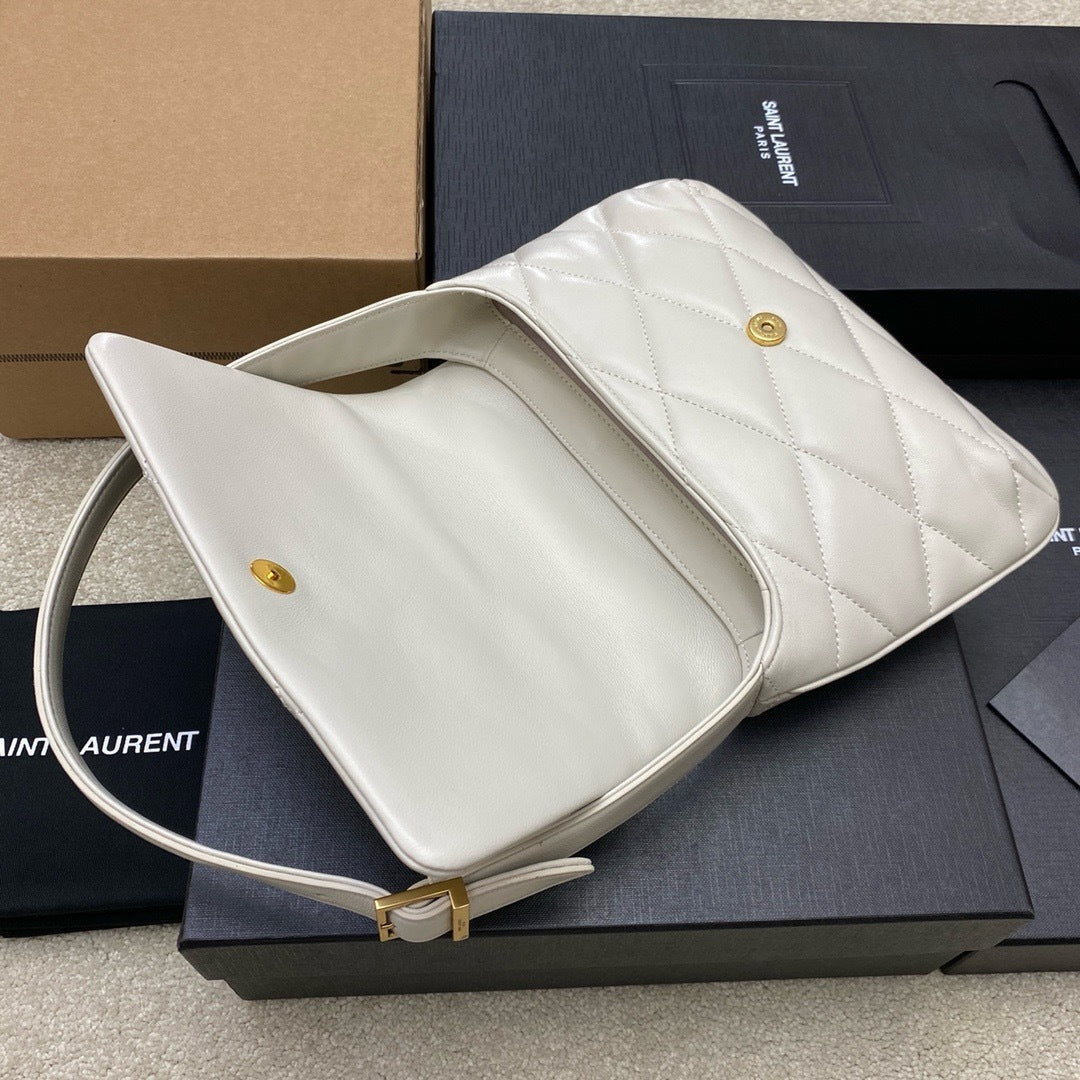 Saint Laurent Jamie Shoulder Bag Off White Ferragens Douradas