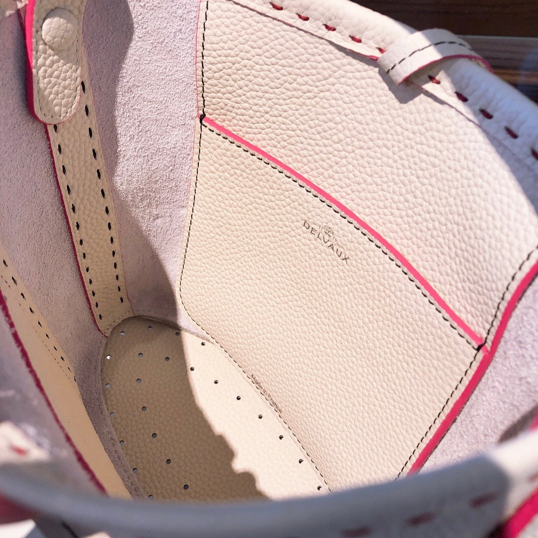 Delvaux Pin Mini Bucket Off-White / Pink