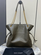 Saint Laurent Shopping Jamie 4.3 Quilted Bag army green Ferragens Douradas