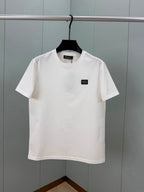 Loro Piana Camiseta de Algodão Com Placa de Logo em Couro