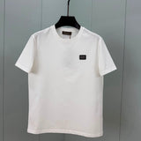 Loro Piana Camiseta de Algodão Com Placa de Logo em Couro