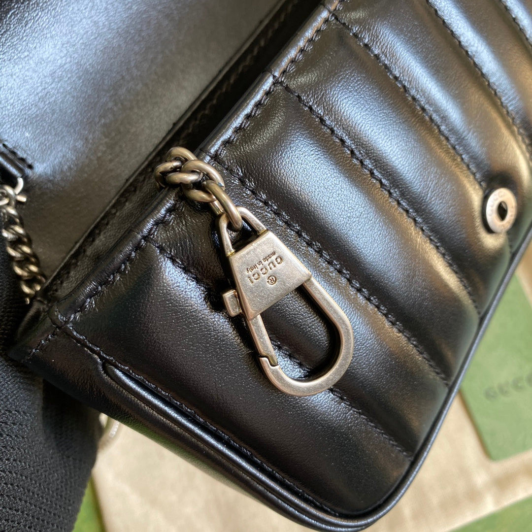 Gucci GG Marmont Matelasse Super Mini Bag Black ( PRONTA ENTREGA )