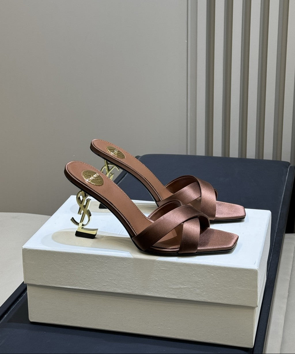 Saint Laurent  Mules Opyum Em Crepe De Cetim