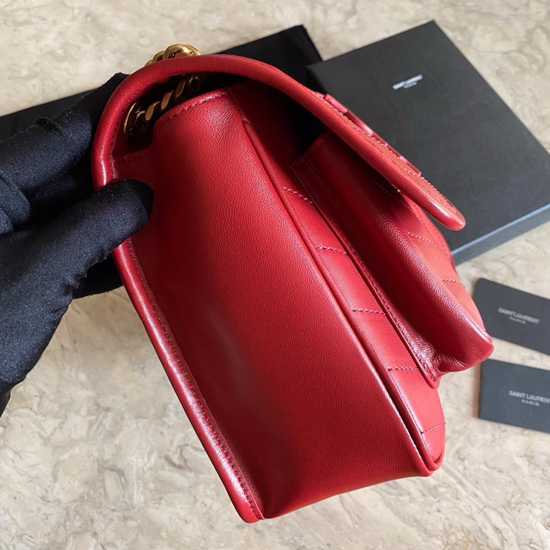 Saint Laurent NIKI baby Bag Red Ferragens Douradas