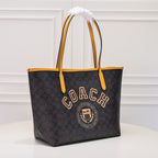 Coach City Tote Varsity Signature Canvas Brown / Yellow