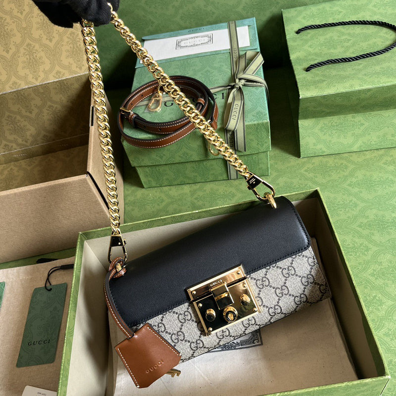 Gucci Padlock Shoulder GG Supreme Medium Beige/Black