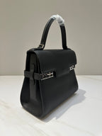 Delvaux Tempête MM Black Ferragens Prata