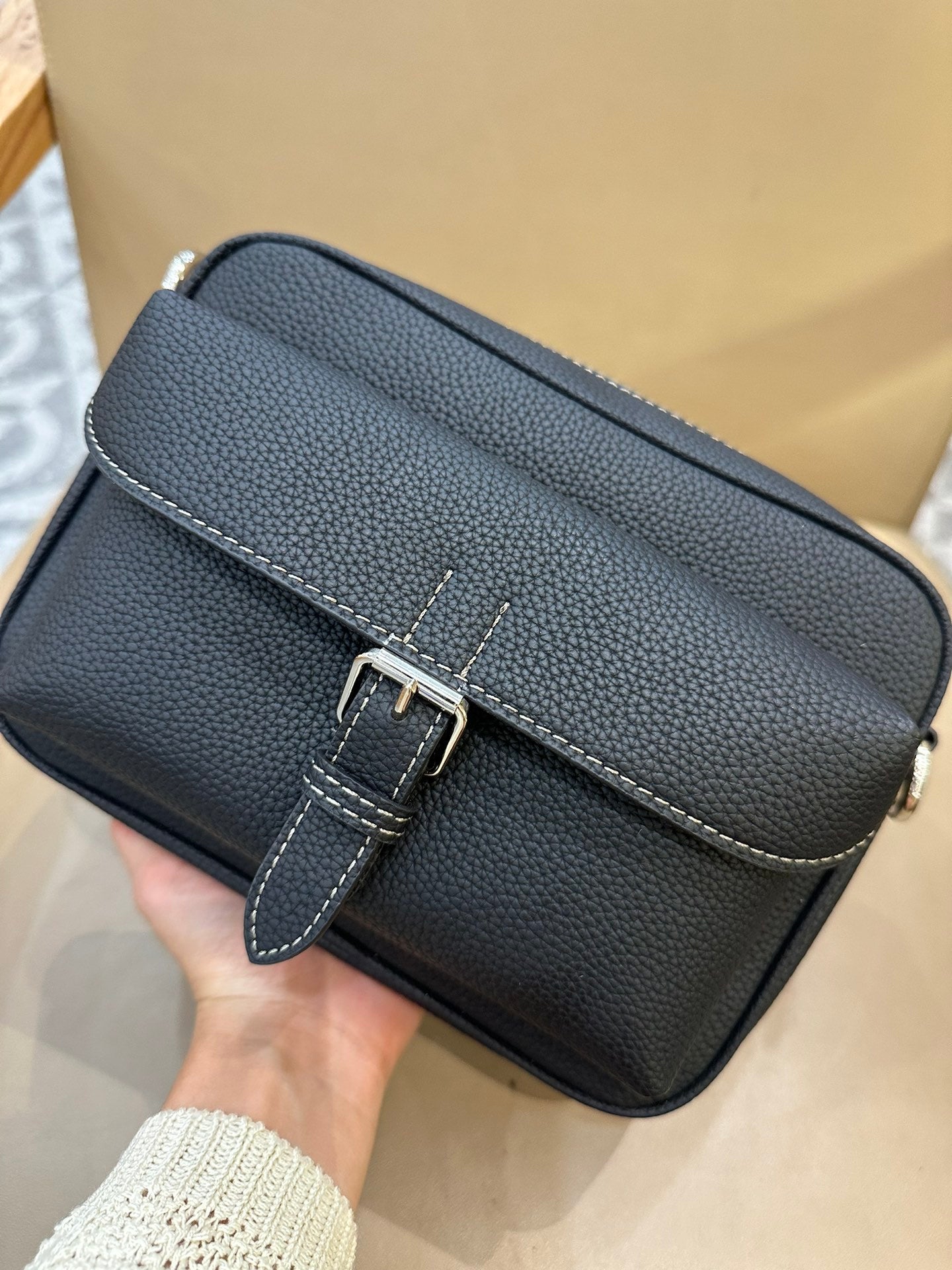 Coach Warner Crossbody Pebble Leather Black