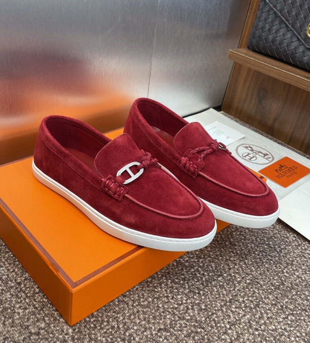 Hermes Loafer Wine red