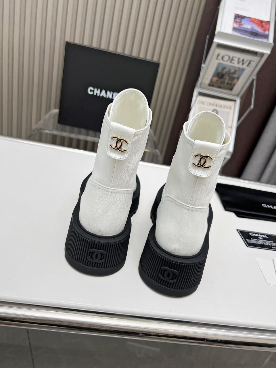 Chanel Combat Boot White / Black