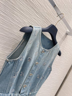 Louis Vuitton Vestido Denim Assinatura Em Paetês (Signature Sequin Denim Dress)