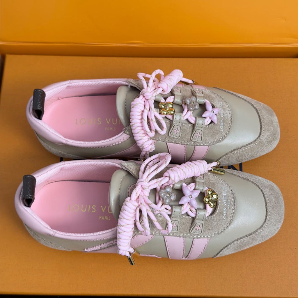 Sneakerina LV Beige White Pink .