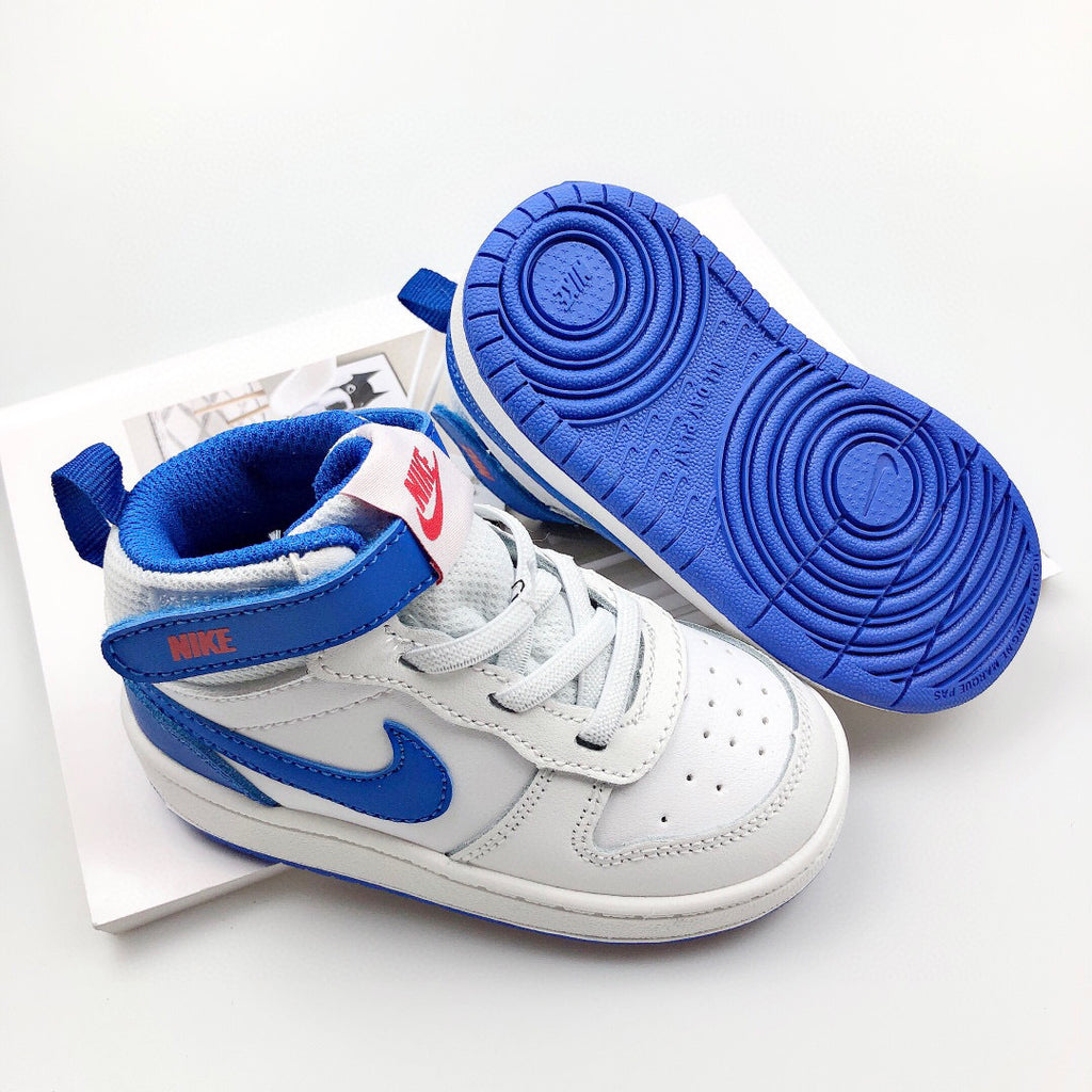 Nike Court Borough Mid 2 Infantil Branco Azul